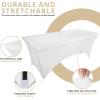 imageUtopia Kitchen Spandex Tablecloth 2 Pack 8FT White Tight Fitted Washable and Wrinkle Resistant Stretch Rectangular Patio Table Cover for Event Wedding Banquet ampamp Parties 96Lx30Wx30H InchWhite
