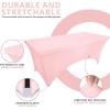 imageUtopia Kitchen Spandex Tablecloth 2 Pack 8FT White Tight Fitted Washable and Wrinkle Resistant Stretch Rectangular Patio Table Cover for Event Wedding Banquet ampamp Parties 96Lx30Wx30H InchPink