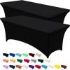 imageUtopia Kitchen Spandex Tablecloth 2 Pack 8FT White Tight Fitted Washable and Wrinkle Resistant Stretch Rectangular Patio Table Cover for Event Wedding Banquet ampamp Parties 96Lx30Wx30H InchBlack