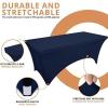 imageUtopia Kitchen Spandex Tablecloth 2 Pack 8FT White Tight Fitted Washable and Wrinkle Resistant Stretch Rectangular Patio Table Cover for Event Wedding Banquet ampamp Parties 96Lx30Wx30H InchNavy