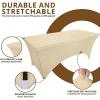 imageUtopia Kitchen Spandex Tablecloth 2 Pack 8FT White Tight Fitted Washable and Wrinkle Resistant Stretch Rectangular Patio Table Cover for Event Wedding Banquet ampamp Parties 96Lx30Wx30H InchChampagne