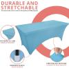 imageUtopia Kitchen Spandex Tablecloth 2 Pack 8FT White Tight Fitted Washable and Wrinkle Resistant Stretch Rectangular Patio Table Cover for Event Wedding Banquet ampamp Parties 96Lx30Wx30H InchBlue Mist