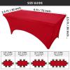 imageUtopia Kitchen Spandex Tablecloth 2 Pack 8FT White Tight Fitted Washable and Wrinkle Resistant Stretch Rectangular Patio Table Cover for Event Wedding Banquet ampamp Parties 96Lx30Wx30H InchRed