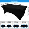 imageUtopia Kitchen Spandex Tablecloth 2 Pack 8FT White Tight Fitted Washable and Wrinkle Resistant Stretch Rectangular Patio Table Cover for Event Wedding Banquet ampamp Parties 96Lx30Wx30H InchBlack
