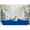 imageUtopia Kitchen Spandex Tablecloth 2 Pack 8FT White Tight Fitted Washable and Wrinkle Resistant Stretch Rectangular Patio Table Cover for Event Wedding Banquet ampamp Parties 96Lx30Wx30H InchBlue