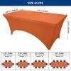 imageUtopia Kitchen Spandex Tablecloth 2 Pack 8FT White Tight Fitted Washable and Wrinkle Resistant Stretch Rectangular Patio Table Cover for Event Wedding Banquet ampamp Parties 96Lx30Wx30H InchOrange