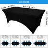 imageUtopia Kitchen Spandex Tablecloth 2 Pack 8FT White Tight Fitted Washable and Wrinkle Resistant Stretch Rectangular Patio Table Cover for Event Wedding Banquet ampamp Parties 96Lx30Wx30H InchBlack