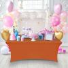 imageUtopia Kitchen Spandex Tablecloth 2 Pack 8FT White Tight Fitted Washable and Wrinkle Resistant Stretch Rectangular Patio Table Cover for Event Wedding Banquet ampamp Parties 96Lx30Wx30H InchOrange