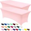 imageUtopia Kitchen Spandex Tablecloth 2 Pack 8FT White Tight Fitted Washable and Wrinkle Resistant Stretch Rectangular Patio Table Cover for Event Wedding Banquet ampamp Parties 96Lx30Wx30H InchPink