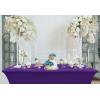 imageUtopia Kitchen Spandex Tablecloth 2 Pack 8FT White Tight Fitted Washable and Wrinkle Resistant Stretch Rectangular Patio Table Cover for Event Wedding Banquet ampamp Parties 96Lx30Wx30H InchPurple