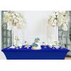 imageUtopia Kitchen Spandex Tablecloth 2 Pack 8FT White Tight Fitted Washable and Wrinkle Resistant Stretch Rectangular Patio Table Cover for Event Wedding Banquet ampamp Parties 96Lx30Wx30H InchRoyal Blue