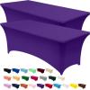 imageUtopia Kitchen Spandex Tablecloth 2 Pack 8FT White Tight Fitted Washable and Wrinkle Resistant Stretch Rectangular Patio Table Cover for Event Wedding Banquet ampamp Parties 96Lx30Wx30H InchPurple