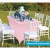 imageUtopia Kitchen Spandex Tablecloth 2 Pack 8FT White Tight Fitted Washable and Wrinkle Resistant Stretch Rectangular Patio Table Cover for Event Wedding Banquet ampamp Parties 96Lx30Wx30H InchPink
