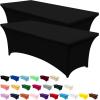 imageUtopia Kitchen Spandex Tablecloth 2 Pack 8FT White Tight Fitted Washable and Wrinkle Resistant Stretch Rectangular Patio Table Cover for Event Wedding Banquet ampamp Parties 96Lx30Wx30H InchBlack