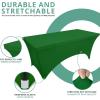 imageUtopia Kitchen Spandex Tablecloth 2 Pack 8FT White Tight Fitted Washable and Wrinkle Resistant Stretch Rectangular Patio Table Cover for Event Wedding Banquet ampamp Parties 96Lx30Wx30H InchEmerald Green