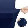 imageUtopia Kitchen Spandex Tablecloth 2 Pack 8FT White Tight Fitted Washable and Wrinkle Resistant Stretch Rectangular Patio Table Cover for Event Wedding Banquet ampamp Parties 96Lx30Wx30H InchNavy