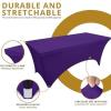 imageUtopia Kitchen Spandex Tablecloth 2 Pack 8FT White Tight Fitted Washable and Wrinkle Resistant Stretch Rectangular Patio Table Cover for Event Wedding Banquet ampamp Parties 96Lx30Wx30H InchPurple