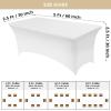 imageUtopia Kitchen Spandex Tablecloth 2 Pack 8FT White Tight Fitted Washable and Wrinkle Resistant Stretch Rectangular Patio Table Cover for Event Wedding Banquet ampamp Parties 96Lx30Wx30H InchWhite