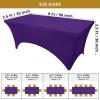 imageUtopia Kitchen Spandex Tablecloth 2 Pack 8FT White Tight Fitted Washable and Wrinkle Resistant Stretch Rectangular Patio Table Cover for Event Wedding Banquet ampamp Parties 96Lx30Wx30H InchPurple