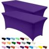 imageUtopia Kitchen Spandex Tablecloth 2 Pack 8FT White Tight Fitted Washable and Wrinkle Resistant Stretch Rectangular Patio Table Cover for Event Wedding Banquet ampamp Parties 96Lx30Wx30H InchPurple