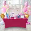 imageUtopia Kitchen Spandex Tablecloth 2 Pack 8FT White Tight Fitted Washable and Wrinkle Resistant Stretch Rectangular Patio Table Cover for Event Wedding Banquet ampamp Parties 96Lx30Wx30H InchFuchsia