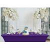imageUtopia Kitchen Spandex Tablecloth 2 Pack 8FT White Tight Fitted Washable and Wrinkle Resistant Stretch Rectangular Patio Table Cover for Event Wedding Banquet ampamp Parties 96Lx30Wx30H InchPurple