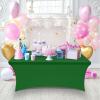 imageUtopia Kitchen Spandex Tablecloth 2 Pack 8FT White Tight Fitted Washable and Wrinkle Resistant Stretch Rectangular Patio Table Cover for Event Wedding Banquet ampamp Parties 96Lx30Wx30H InchEmerald Green