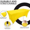 imageUtopia Kitchen Spandex Tablecloth 2 Pack 8FT White Tight Fitted Washable and Wrinkle Resistant Stretch Rectangular Patio Table Cover for Event Wedding Banquet ampamp Parties 96Lx30Wx30H InchYellow