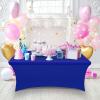 imageUtopia Kitchen Spandex Tablecloth 2 Pack 8FT White Tight Fitted Washable and Wrinkle Resistant Stretch Rectangular Patio Table Cover for Event Wedding Banquet ampamp Parties 96Lx30Wx30H InchRoyal Blue