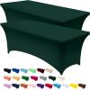 imageUtopia Kitchen Spandex Tablecloth 2 Pack 8FT White Tight Fitted Washable and Wrinkle Resistant Stretch Rectangular Patio Table Cover for Event Wedding Banquet ampamp Parties 96Lx30Wx30H InchHunter Green