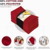 imageUtopia Kitchen White Cloth Napkins 12 Pack 18x18 Inch Cotton Blend Washable and Reusable Table Dinner NapkinsRed