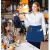 imageUtopia Wear 12 Pack Server Apron with 3 Pockets Waist Apron for Waiter Waitress 12 InchesBlue