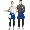 imageUtopia Wear 4 Pack Server Apron with 3 Pockets Waist Apron for Waiter Waitress 12 InchesBlue