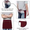 imageUtopia Wear 4 Pack Server Apron with 3 Pockets Waist Apron for Waiter Waitress 12 InchesBurgundy