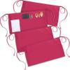 imageUtopia Wear 4 Pack Server Apron with 3 Pockets Waist Apron for Waiter Waitress 12 InchesPink