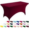 imageUtopia Kitchen Spandex Tablecloth 1 Pack 6FT White 200 GSM Tight Fitted Washable and Wrinkle Resistant Stretch Rectangular Patio Table Cover for Event Wedding ampamp Banquet 72Lx30Wx30H InchBurgundy