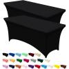 imageUtopia Kitchen Spandex Tablecloth 2 Pack 8FT White Tight Fitted Washable and Wrinkle Resistant Stretch Rectangular Patio Table Cover for Event Wedding Banquet ampamp Parties 96Lx30Wx30H InchBlack