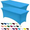 imageUtopia Kitchen Spandex Tablecloth 2 Pack 8FT White Tight Fitted Washable and Wrinkle Resistant Stretch Rectangular Patio Table Cover for Event Wedding Banquet ampamp Parties 96Lx30Wx30H InchTurquoise