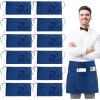 imageUtopia Wear 12 Pack Server Apron with 3 Pockets Waist Apron for Waiter Waitress 12 InchesBlue