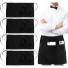 imageUtopia Wear 4 Pack Server Apron with 3 Pockets Waist Apron for Waiter Waitress 12 InchesBlack