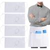 imageUtopia Wear 4 Pack Server Apron with 3 Pockets Waist Apron for Waiter Waitress 12 InchesWhite