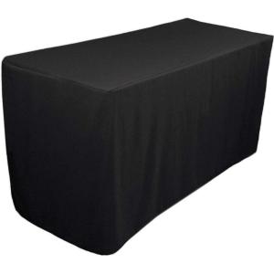 imageUtopia Kitchen Fitted Tablecloth 1 Pack Black 6 Feet 72x30 Inches Rectangle Table Cloth  Washable and Wrinkle Resistant Cover for Party Dinner Wedding and Trade ShowsBlack