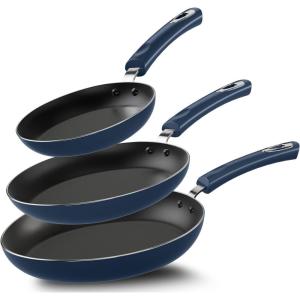 imageUtopia Kitchen NonStick Frying Pan Set with Induction Bottom 3Piece Nonstick Cookware Set Including 8 95 and 11 Inch Frying Pans Nonstick with Bakelite Handle PFOA Free Dishwasher Safe GreyMidnight Blue