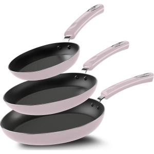 imageUtopia Kitchen NonStick Frying Pan Set with Induction Bottom 3Piece Nonstick Cookware Set Including 8 95 and 11 Inch Frying Pans Nonstick with Bakelite Handle PFOA Free Dishwasher Safe GreyPurple  Black
