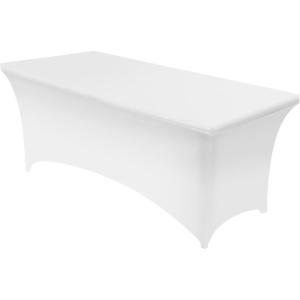 imageUtopia Kitchen Spandex Tablecloth 1 Pack 6FT White 200 GSM Tight Fitted Washable and Wrinkle Resistant Stretch Rectangular Patio Table Cover for Event Wedding ampamp Banquet 72Lx30Wx30H InchWhite