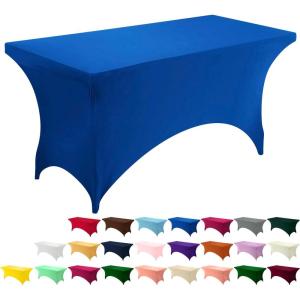 imageUtopia Kitchen Spandex Tablecloth 1 Pack 6FT White 200 GSM Tight Fitted Washable and Wrinkle Resistant Stretch Rectangular Patio Table Cover for Event Wedding ampamp Banquet 72Lx30Wx30H InchRoyal Blue