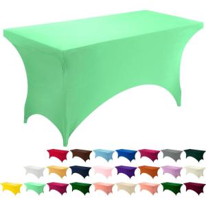 imageUtopia Kitchen Spandex Tablecloth 1 Pack 6FT White 200 GSM Tight Fitted Washable and Wrinkle Resistant Stretch Rectangular Patio Table Cover for Event Wedding ampamp Banquet 72Lx30Wx30H InchBright Green