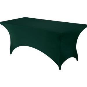 imageUtopia Kitchen Spandex Tablecloth 1 Pack 6FT White 200 GSM Tight Fitted Washable and Wrinkle Resistant Stretch Rectangular Patio Table Cover for Event Wedding ampamp Banquet 72Lx30Wx30H InchHunter Green