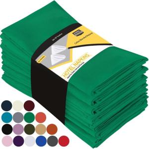 imageUtopia Kitchen White Cloth Napkins 12 Pack 18x18 Inch Cotton Blend Washable and Reusable Table Dinner NapkinsGreen