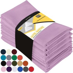 imageUtopia Kitchen White Cloth Napkins 12 Pack 18x18 Inch Cotton Blend Washable and Reusable Table Dinner NapkinsLavender